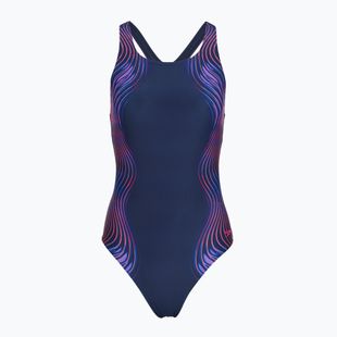 Moteriškas vientisas maudymosi kostiumėlis Speedo Print Medalist peacoat