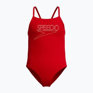 Vaikiškas vientisas plaukimo kostiumėlis Speedo Endurance+ Logo Thinstrap high risk red