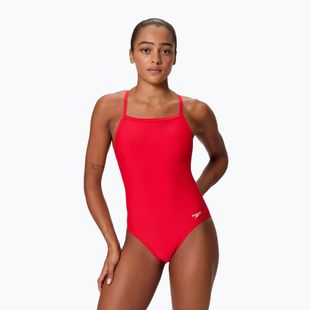 Moteriškas vientisas plaukimo kostiumėlis Speedo Solid EnduraSoft Turnback team red