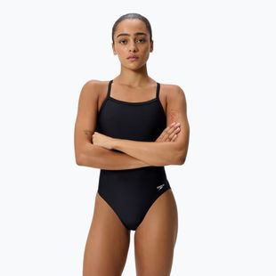 Moteriškas vientisas plaukimo kostiumėlis Speedo Solid EnduraSoft Turnback team black