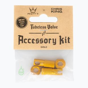 Vožtuvo dangtelis Peaty's X Chris King MK2 Tubeless Valves Accessory Kit gold
