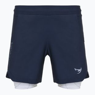 Vyriški treniruočių šortai FUMETSU Icon Dual Layer Training navy/ white