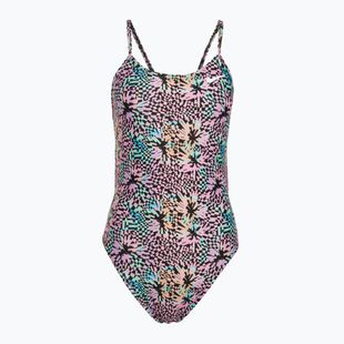 Moteriškas vientisas maudymosi kostiumėlis Nike Hydrastrong Multi Print pink bloom