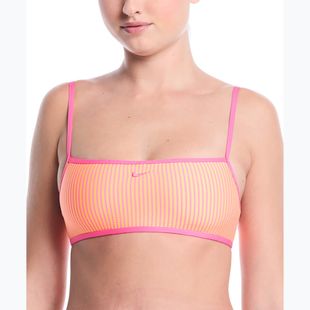 Maudymosi kostiumėlio viršus Nike Ripple Texture Bralette Classic Bikini pink glow