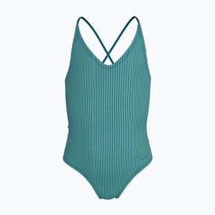 Vaikiškas vientisas maudymosi kostiumėlis Nike Ocean Bound Ripple Texture Lace Up blached turquoise
