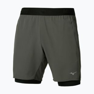 Vyriški bėgimo šortai Mizuno Core 7.5 Inches 2In1 forest night