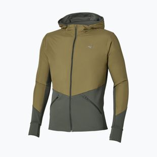 Vyriška bėgimo striukė Mizuno Active Warmalite Hybrid Full Zip Hooded Long Sleeve Top forest night