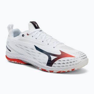 Vyriški teniso batai Mizuno Wave Drive Neo 4 white/insignia blue/orange