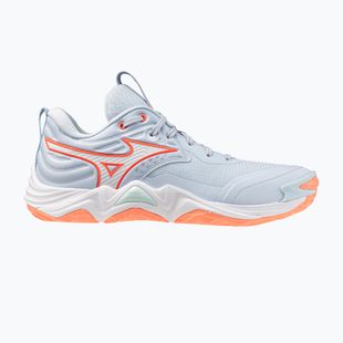 Moteriški tinklinio bateliai Mizuno Wave Momentum Elite blue finch/white/lava orange