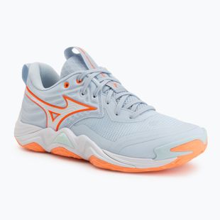 Moteriški tinklinio bateliai Mizuno Wave Momentum Elite blue finch/white/lava orange