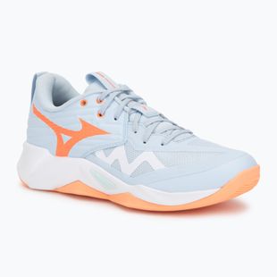 Moteriški tinklinio bateliai Mizuno Wave Momentum Pro blue finch/lava orange/flamingo coral