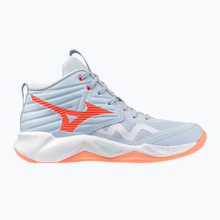 Moteriški tinklinio bateliai Mizuno Wave Momentum Pro Mid blue finch/lava orange/flamingo coral