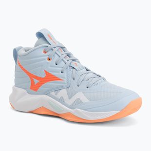 Moteriški tinklinio bateliai Mizuno Wave Momentum Pro Mid blue finch/lava orange/flamingo coral