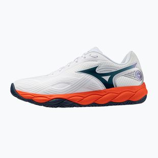Vyriški teniso batai Mizuno Wave Enforce Court 2 AC white/insignia blue/orange
