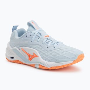 Moteriški rankinio bateliai Mizuno Wave Stealth Neo 2.1 blue finch/lava orange/white