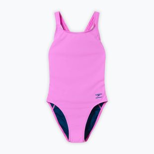 Moteriškas vientisas maudymosi kostiumėlis Speedo Solid Leaderback orchid shine