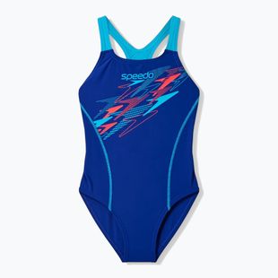 Vaikiškas vientisas maudymosi kostiumėlis Speedo Medley Logo Medalist night watch/hyper teal