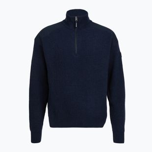 Vyriškas megztinis Dovre Ribbed Knit Half Zip navy