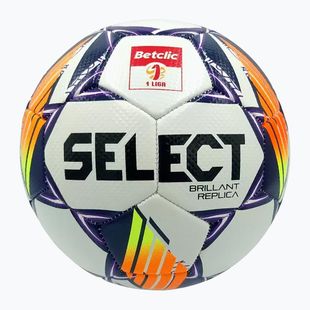 Futbolo kamuolys SELECT Brillant Replica Betclic 1 Liga v24 white/purple