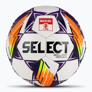 Futbolo kamuolys SELECT Brillant Replica Betclic 1 Liga v24 white/purple