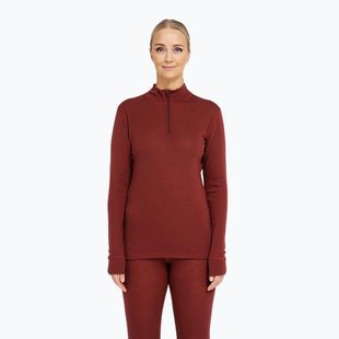 Moteriškas termo džemperis Dovre Wool Zip burgundy