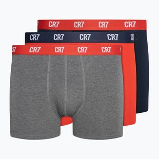 Vyriškos trumpikės CR7 Basic Trunk 3 poros grey melange/red/navy