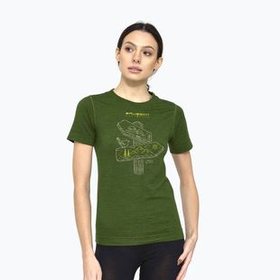 Moteriški termo marškinėliai Brubeck Outdoor Wool Pro green