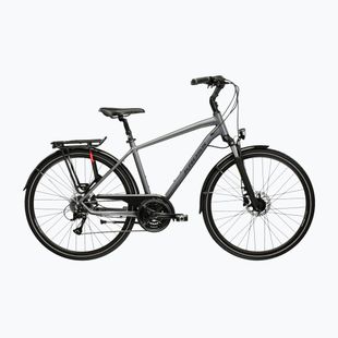 Vyriškas žygio dviratis KROSS Trans 4.0 grey/black/matte