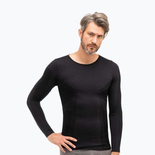 Termoaktyvūs ilgomis rankovėmis marškinėliai Brubeck Comfort Wool black