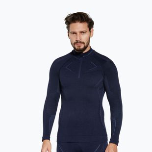Vyriškas termoaktyvus džemperis Brubeck Extreme Merino 1/3 Zip navy blue
