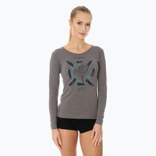 Moteriški termoaktyvūs marškinėliai ilgomis rankovėmis Brubeck Outdoor Wool Pro žali