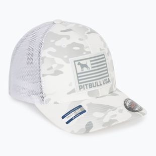Vyriška kepurė su snapeliu Pitbull Mesh Full Cap Pitbull Usa Multicam white/camouflage