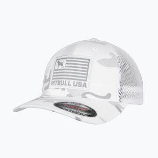 Vyriška kepurė su snapeliu Pitbull Mesh Full Cap Pitbull Usa Multicam white/camouflage