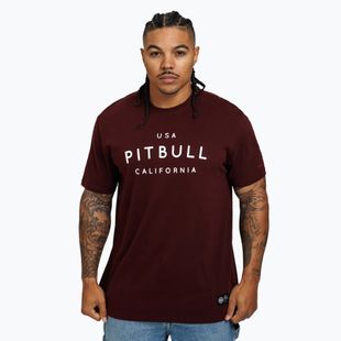 Vyriški marškinėliai Pitbull West Coast Usa Cal burgundy