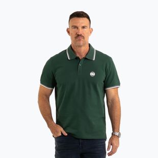 Vyriški polo marškinėliai Pitbull Polo Pique Stripes Regular jade green