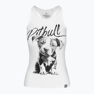 Moteriškas tank topas Pitbull Puppy white