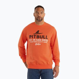Vyriški Pitbull Surfing Dog Crewneck Sweatshirt bright salmon