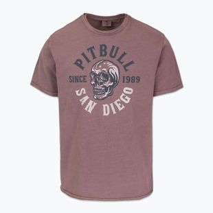 Vyriški marškinėliai Pitbull Shkull Logo dusty burgundy
