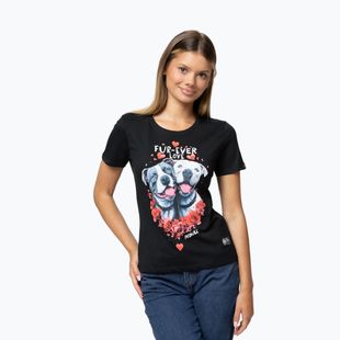 Moteriški marškinėliai Pitbull Fur Ever Love black