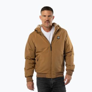 Vyriška žieminė striukė Pitbull Elkwood 3 Sherpa Hooded honey yellow