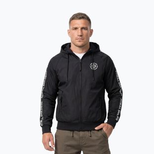 Vyriška striukė Pitbull Athletic Tape Nylon Hooded black