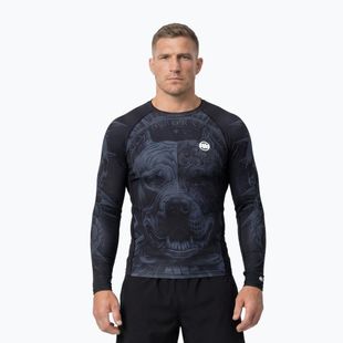 Vyriškas ilgomis rankovėmis rashguardas Pitbull World Rashguard black
