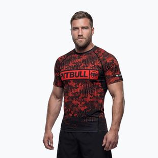 Vyriški marškinėliai Pitbull Hex Camo Hilltop Rashguard red
