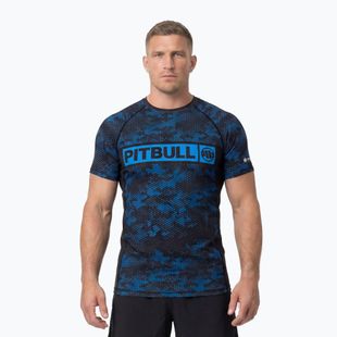 Vyriški marškinėliai Pitbull Hex Camo Hilltop Rashguard blue