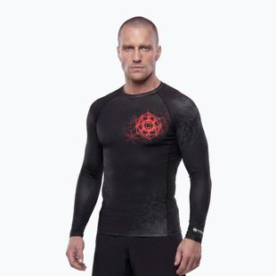 Vyriškas ilgomis rankovėmis rashguardas Pitbull Ray Rashguard fluo/red