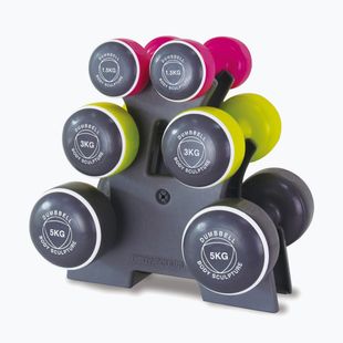 Svarmenų su stoveliu rinkinys Body Sculpture Smart Bw 108T 19 kg pink/yellow/black