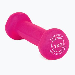Guminis hantelis Body Sculpture BW 513 z PVC 1 kg pink