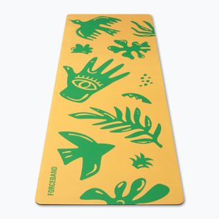 Jogos/fitneso kilimėlis FORCEBAND Energy Yellow 4 mm green/yellow