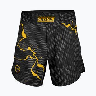 Vyriški treniruočių šortai Octagon Marble Camo MMA camo yellow