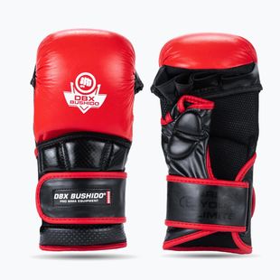 Graplingo pirštinės DBX BUSHIDO MMA Premium juodos/raudonos